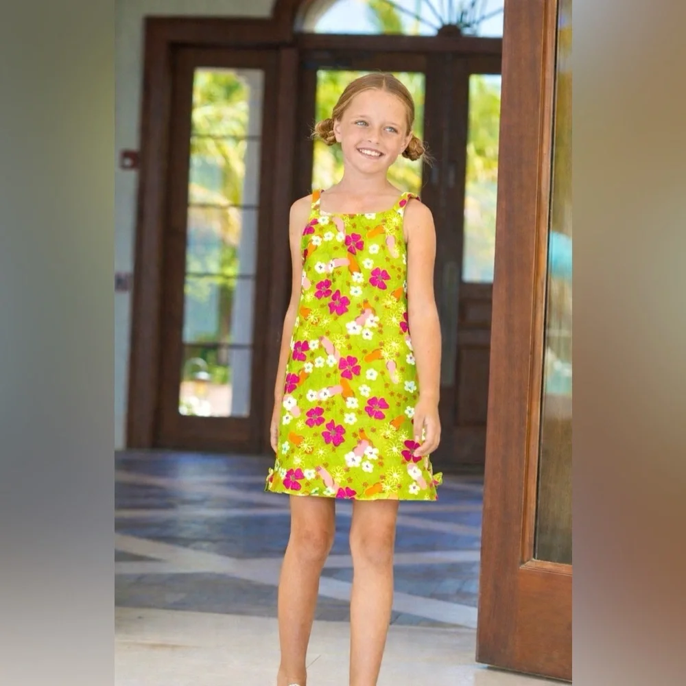 Lilly Pulitzer Rare Vintage Shift Side Bow Floral Sleeveless Dress